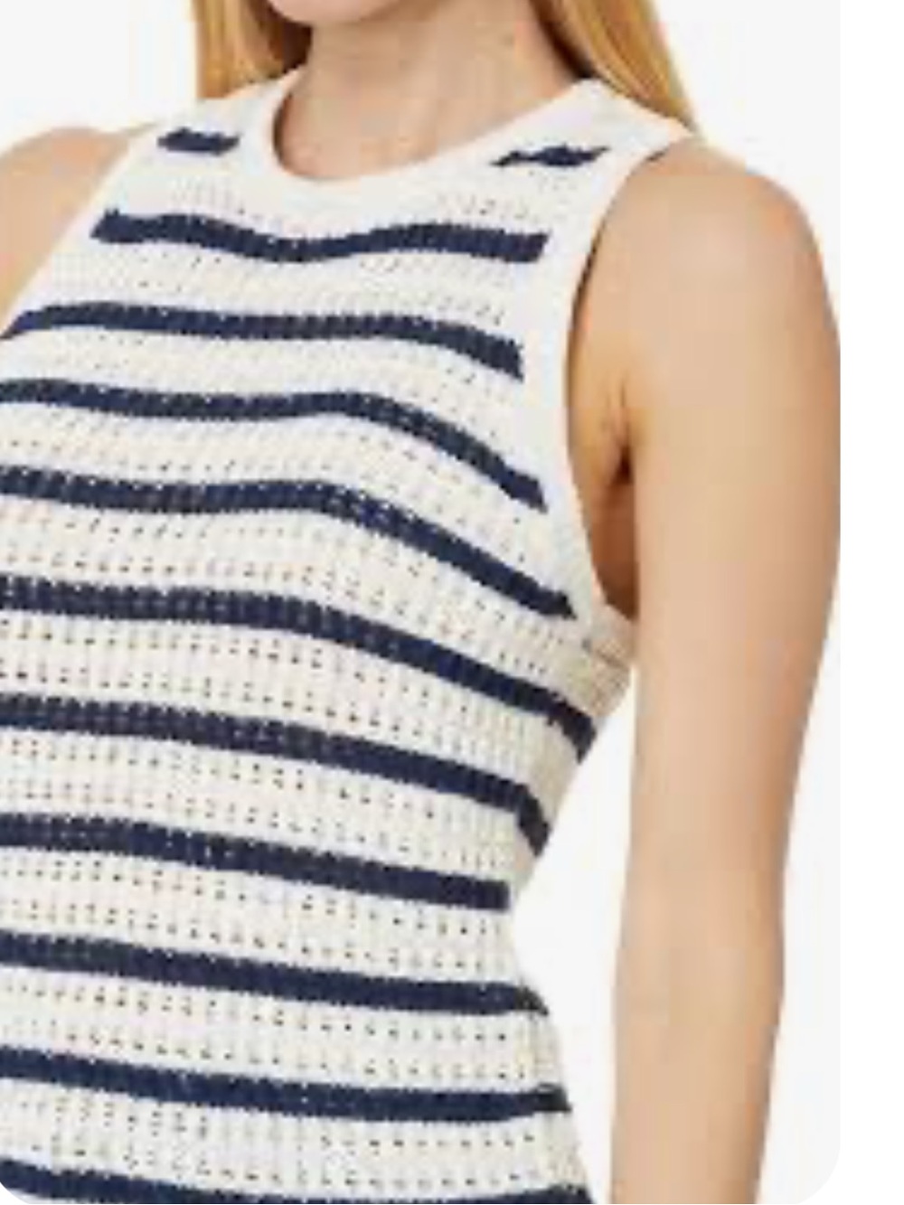 Madewell Navy and White Striped Knit Tank